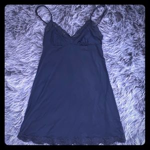 Black sexy silk nighttime slip